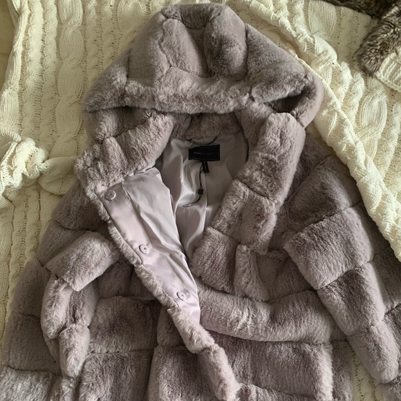 BCBG Felicia Faux Fur Hooded Coat - Picture 2 of 7